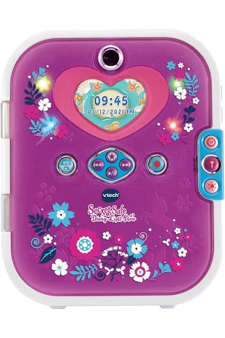Purple secret safe tablet vtech. Used good, scruffy box, tape on the front