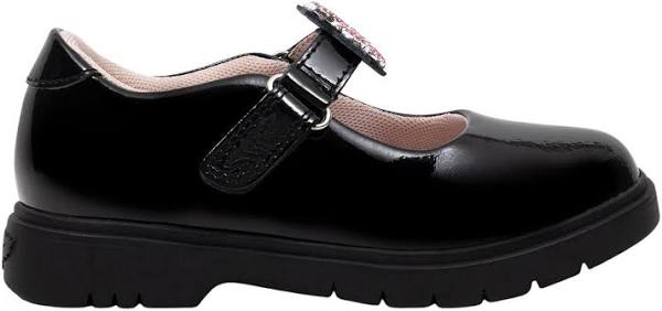 Lelli Kelly Girls DAISY Interchangeable Straps Pink Flower Chair Black Patent School Shoes