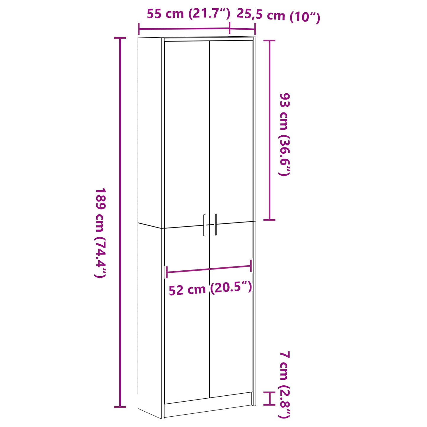 Wardrobe Old Wood 55x25x189 cm Engineered Wood