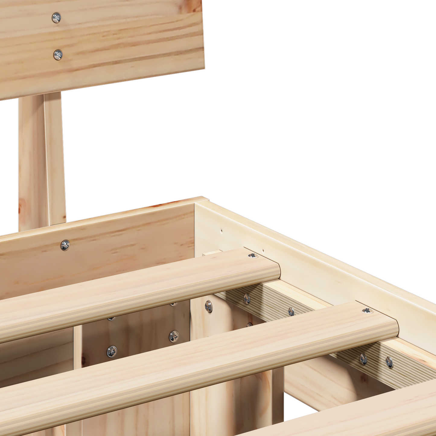 Bed Frame with Drawers 140x190 cm Solid Pine Wood
