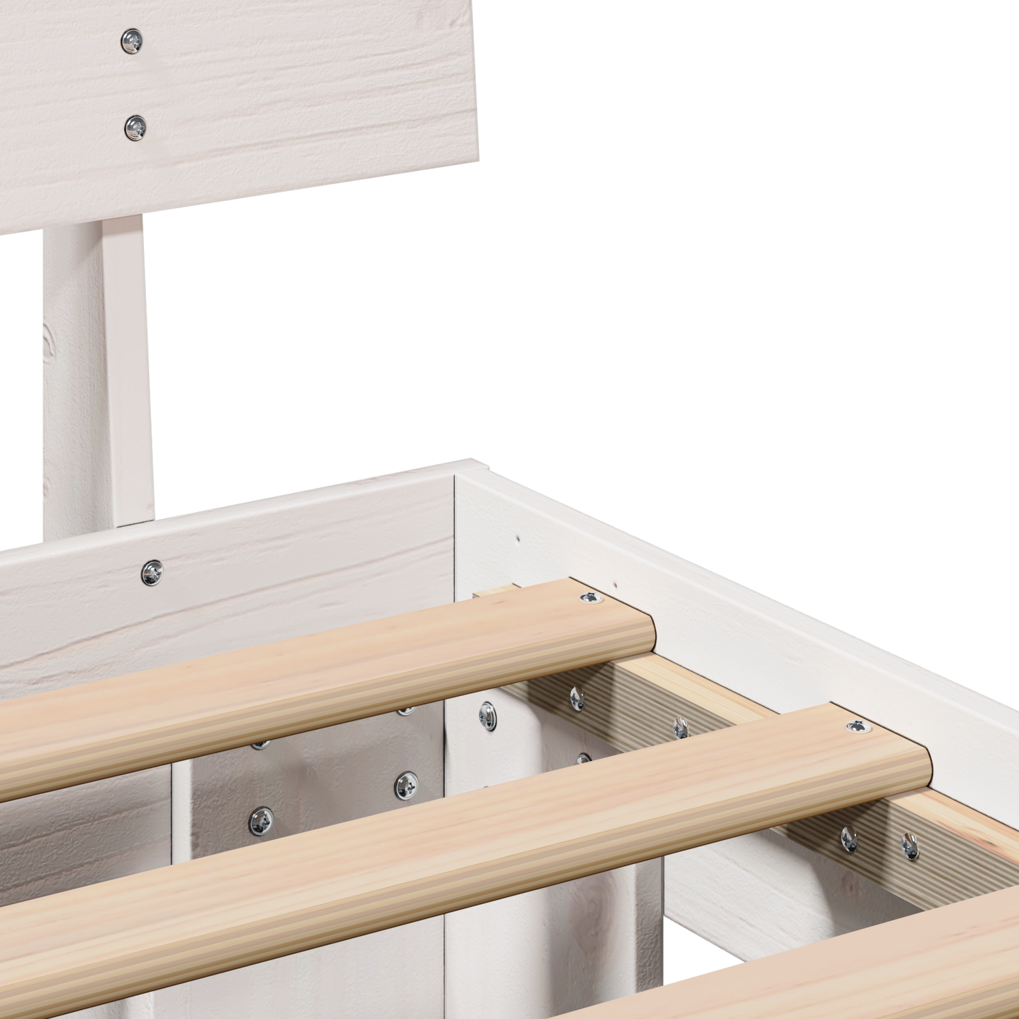 Bed Frame with Drawers White 120x190 cm Solid Pine Wood