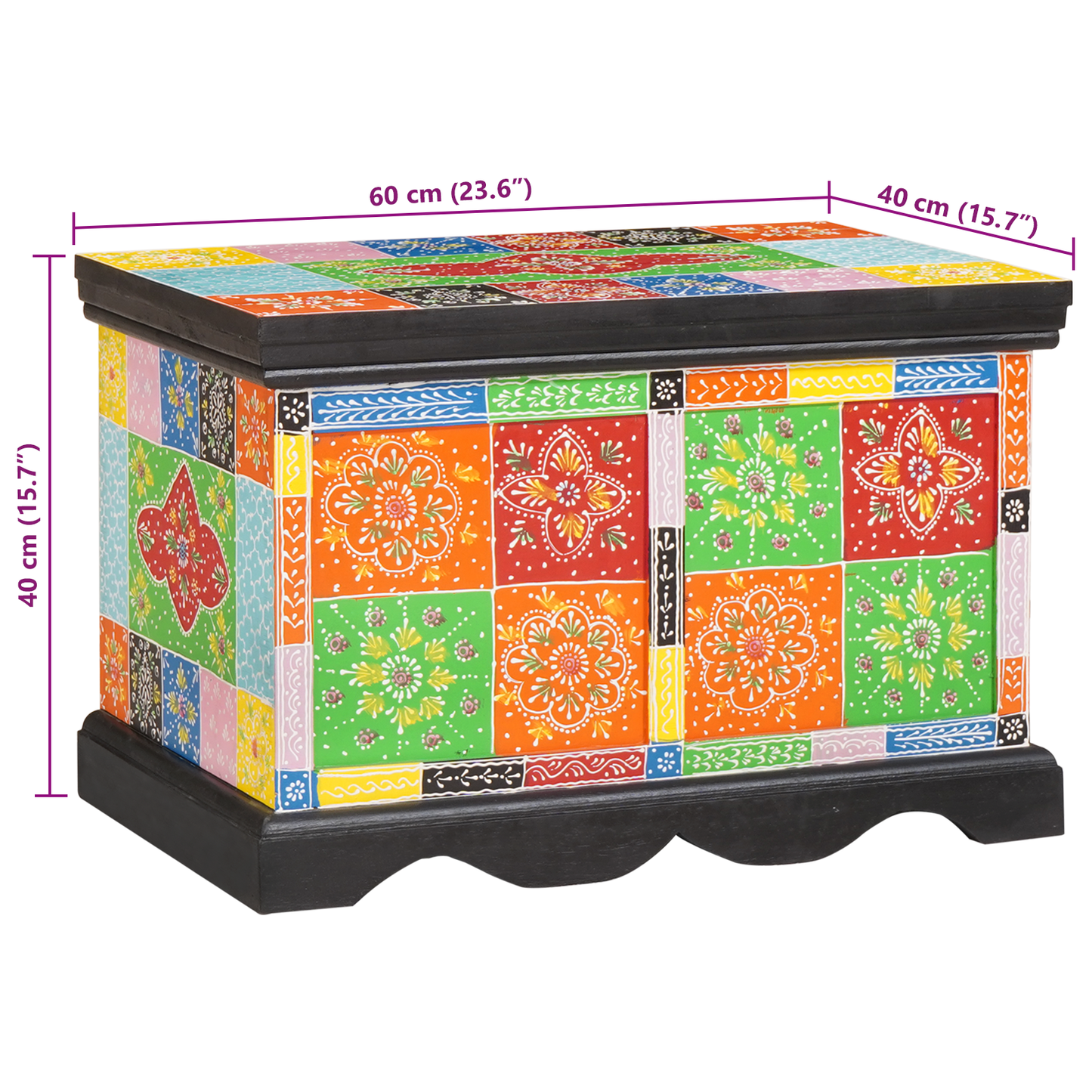Storage Box 60x40x40 cm Solid Wood Mango