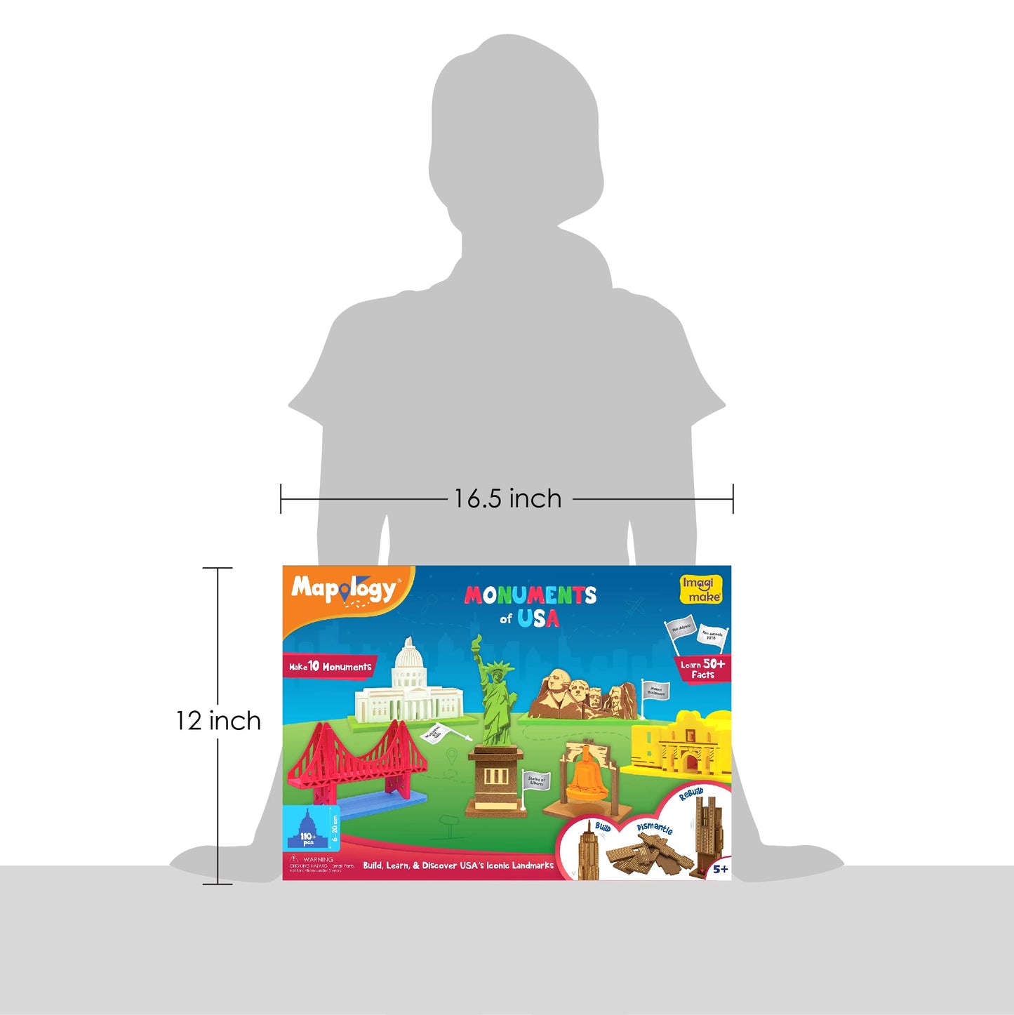 Imagimake Mapology Monuments of USA | 3D Puzzles for Kids 5+