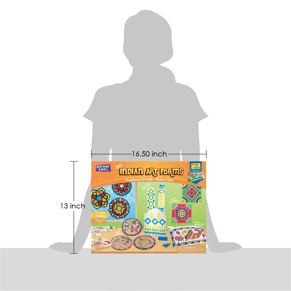 Imagimake Indian Art Forms Kit for Kids 8-12 — Madhubani, Warli, Mandala, Lippan & Block Printing