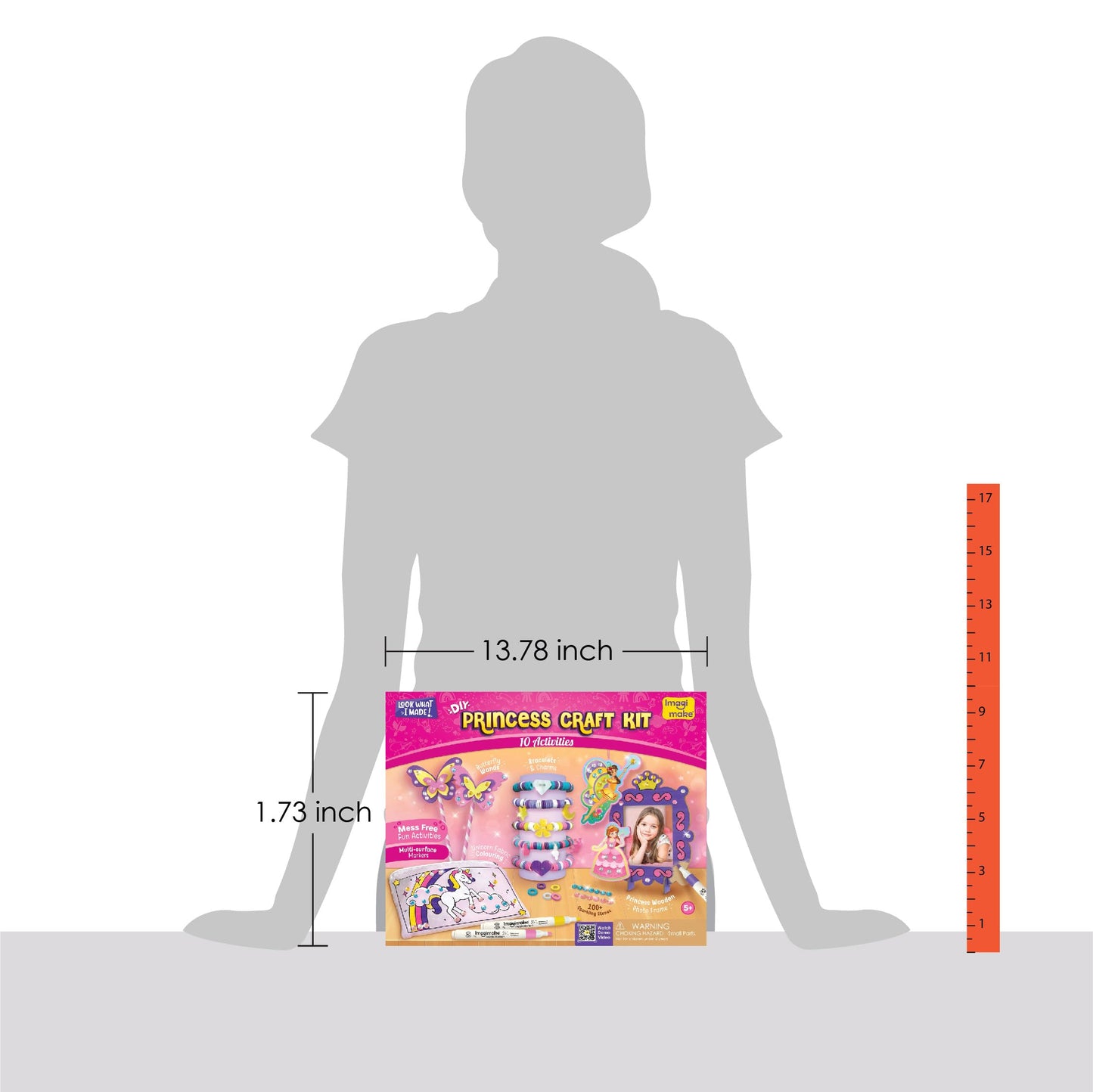 Imagimake Princess Craft Kit | 10 Mess-Free DIY Activities for Girls 5+ | Bracelet Making, Unicorn Pouch & Frame