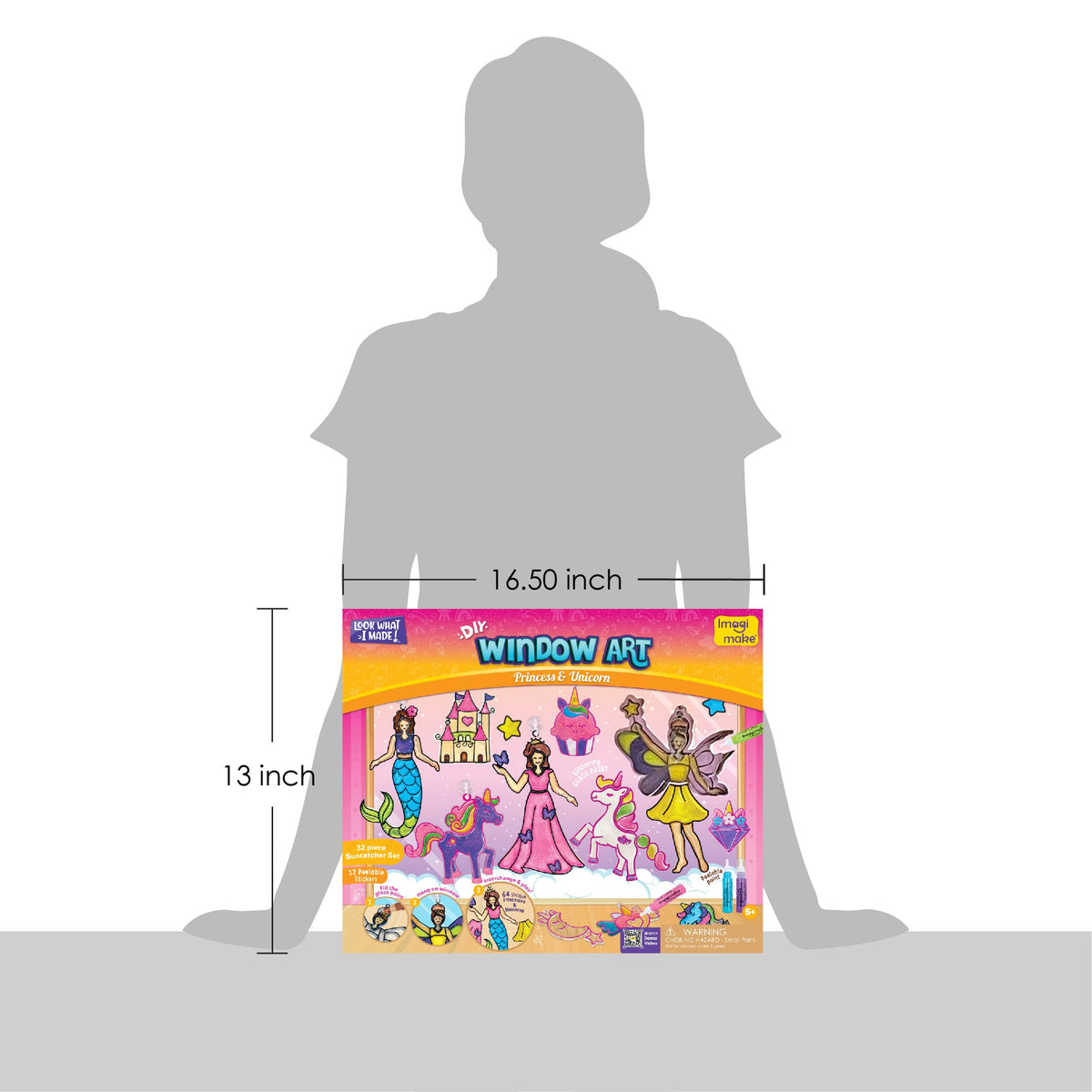 Imagimake Window Art Princess & Unicorn Suncatcher Kit for Kids 5–8