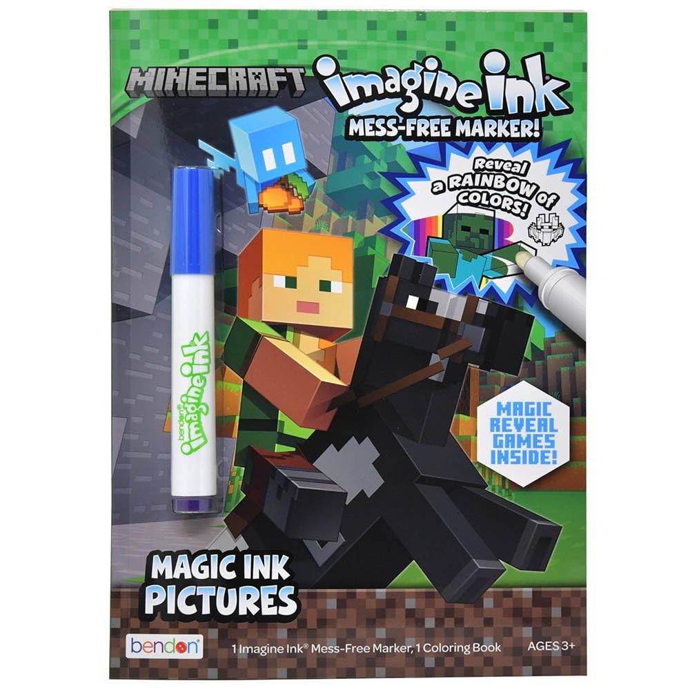 Imagine Ink Minecraft Coloring Book – Mess-Free Hidden-Image Fun for Kids
