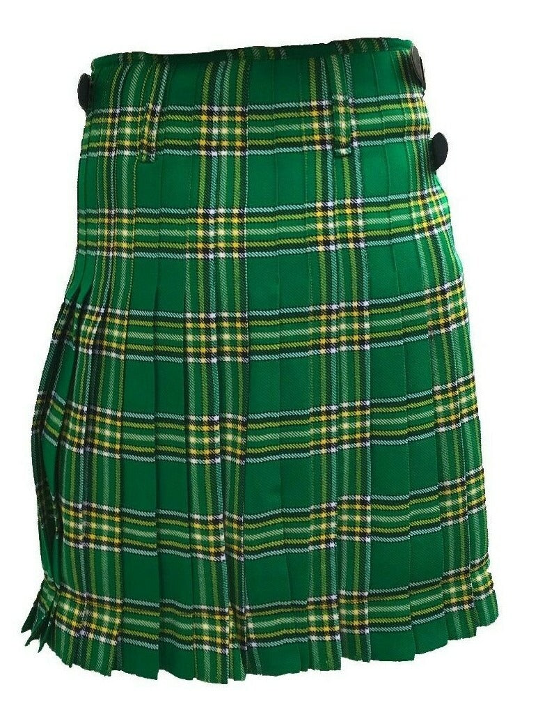 Scottish Irish Heritage Tartan Kilt – 8 Yard Traditional Acrylic Kilt with 24″ Drop for Highland Dress, Weddings & Ceilidh