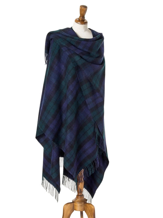 Black Watch Tartan – Acrylic Wool Scottish Cape Wrap, Luxury Heritage Plaid by Kilts Boutique