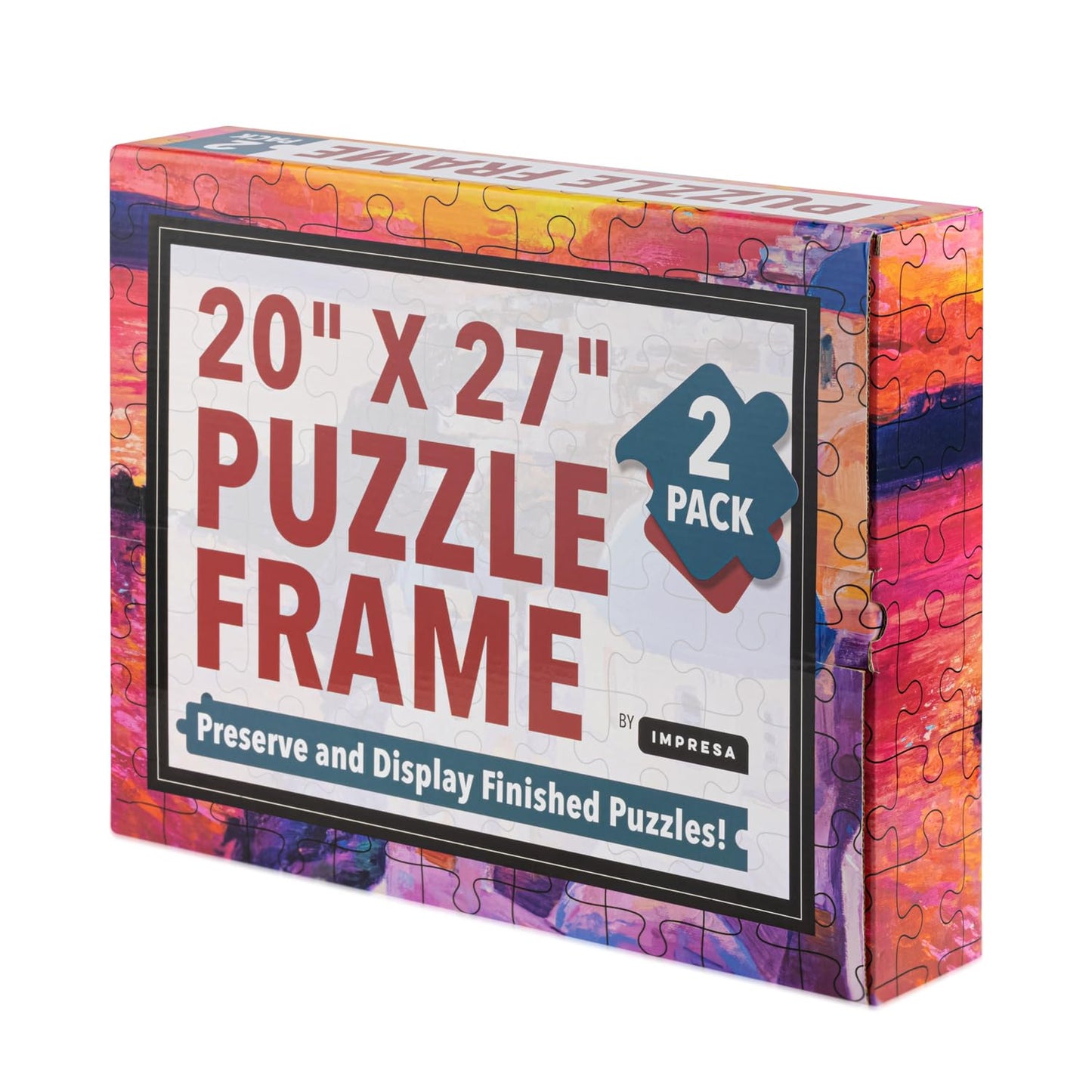 IMPRESA Jigsaw Puzzle Display Frame Kit - 2-Pack, 20x27 in Black (Fits 1000-Piece Puzzles)