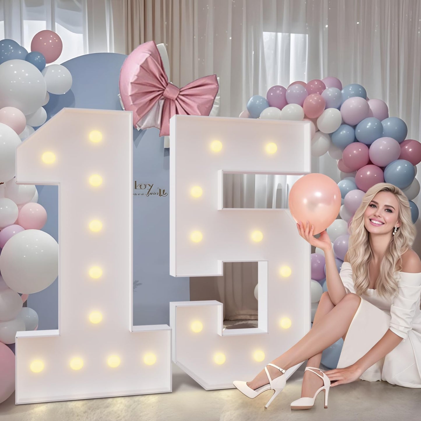 imprsv 4FT Marquee Numbers 50 – DIY Light Up 50th Birthday & Anniversary Decor