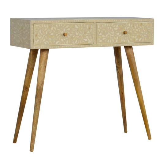 Floral Bone Inlay Console Table