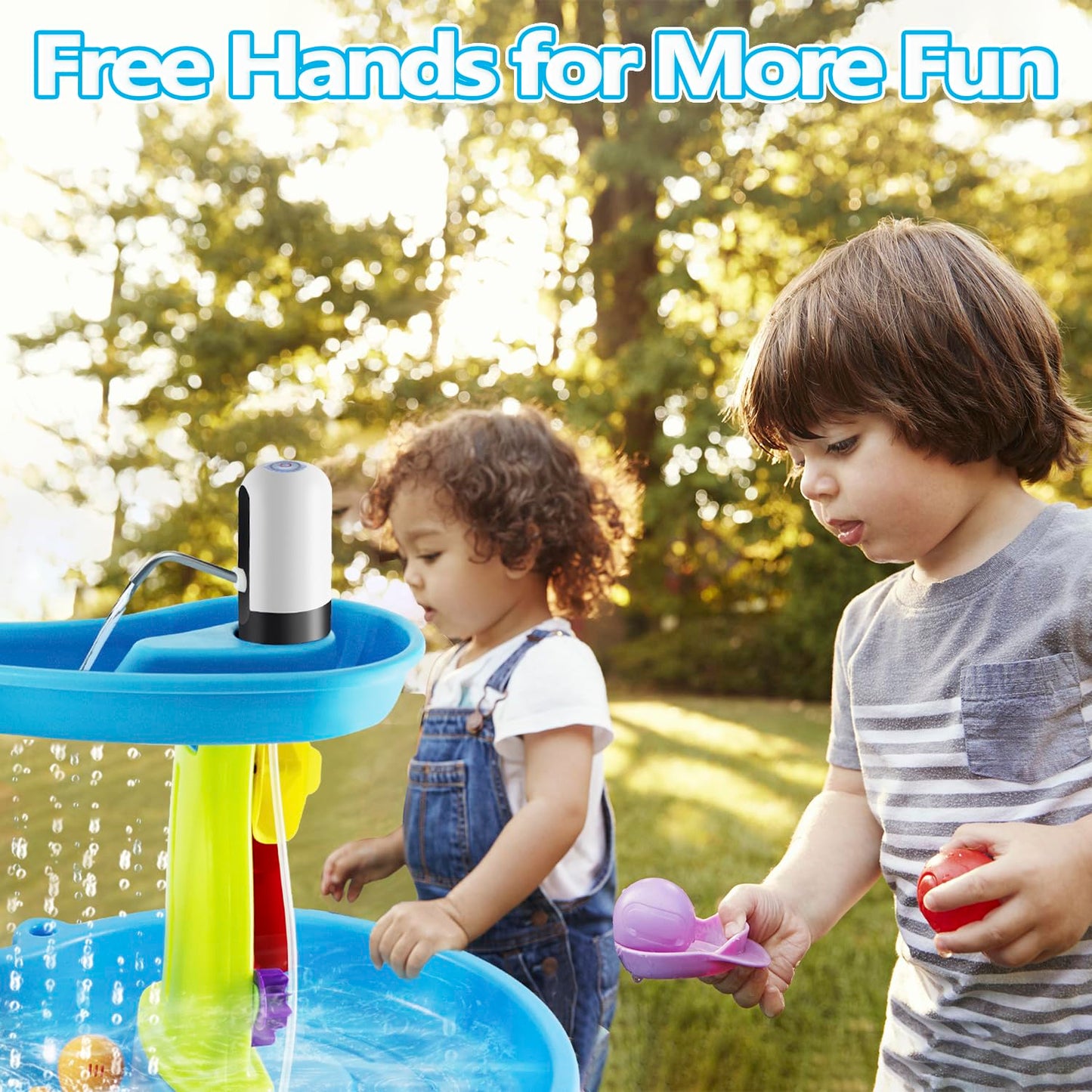 Infowush Water Table Pump – 3 Hours of Non-Stop Outdoor Water Play (Battery-Powered)