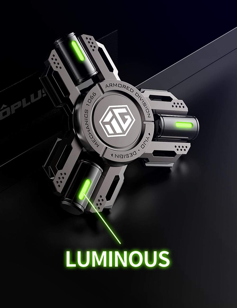 INNÔPLUS Fidget Spinner – Glow-in-the-Dark Metal Spin Toy for Focus, Stress Relief, ADHD
