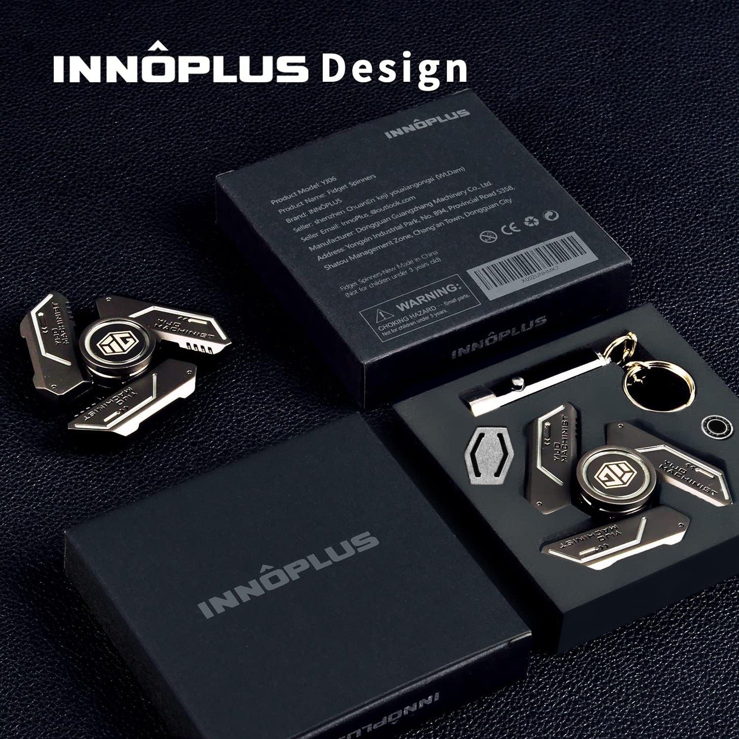 INNÔPLUS Fidget Spinner – Glow-in-the-Dark Metal Finger Toy for Focus & Relaxation