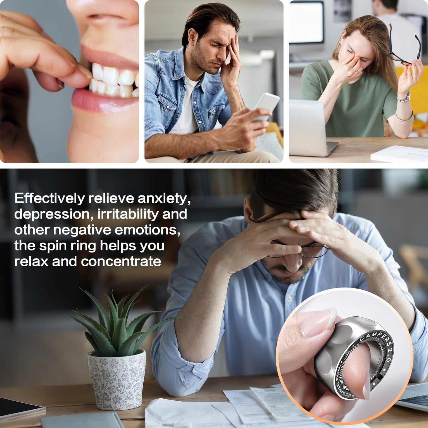 INNÔPLUS Upgrade Magnetic Fidget Spinner Rings – Stress Relief & Focus