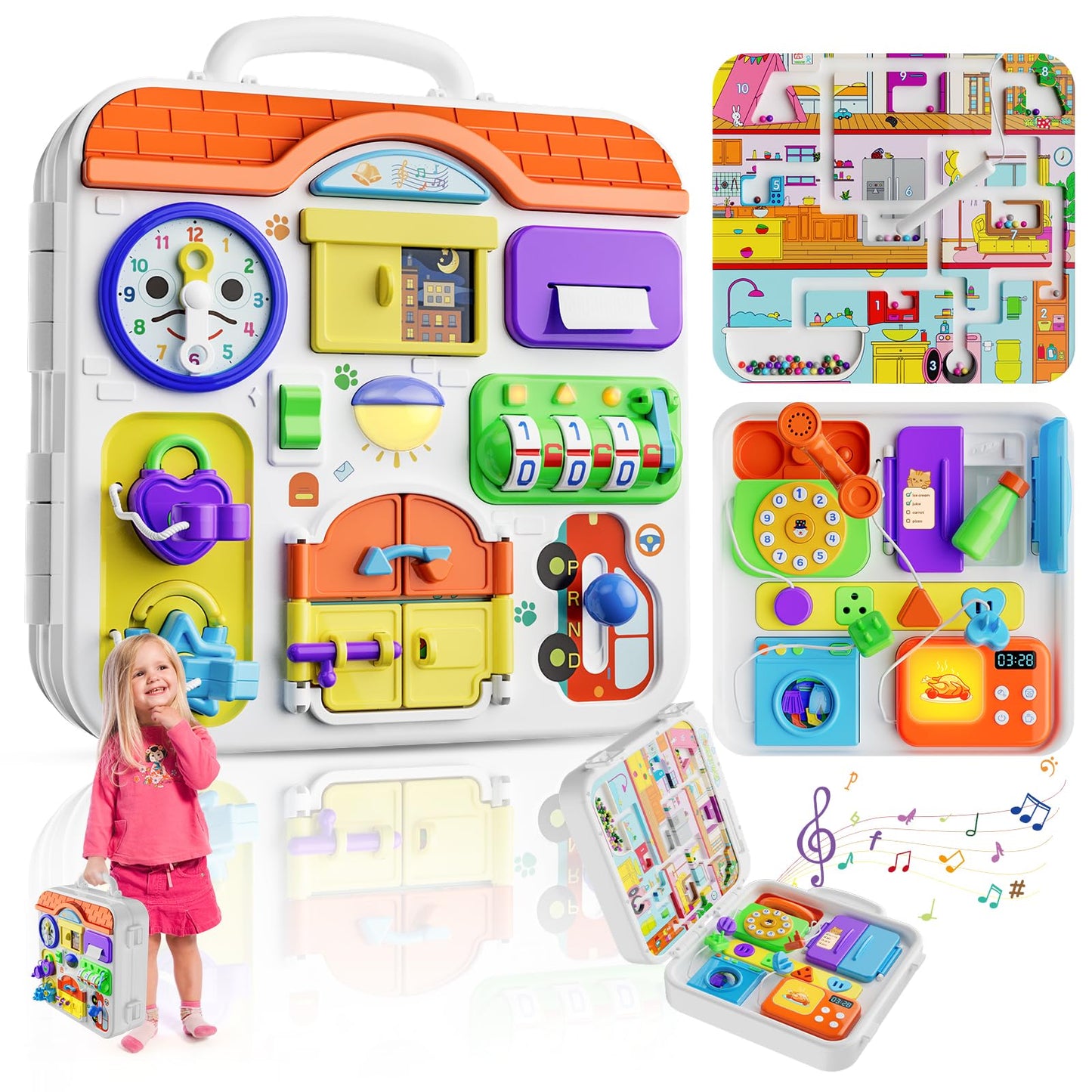 INNOSKY Toddler Montessori Busy Board — Educational Toy for 12-18 Months | Gift Idea