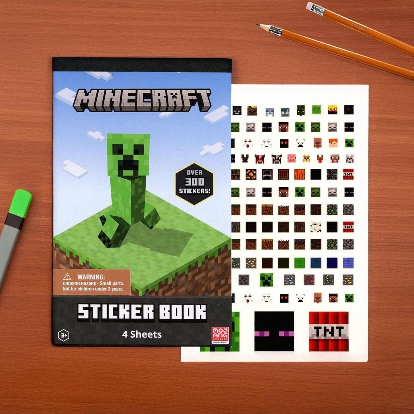Minecraft 4 Sheet Sticker Pad, 200+ Stickers | Innovative Designs