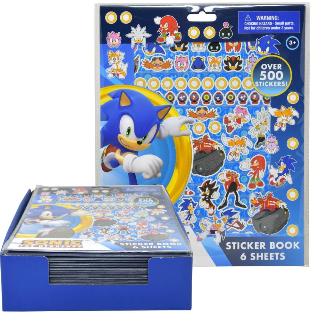 Innovative Designs Sonic The Hedgehog Sticker Book Sheets (Sonic 500) – 6 Vibrant Sheets for Notebooks & Scrapbooks