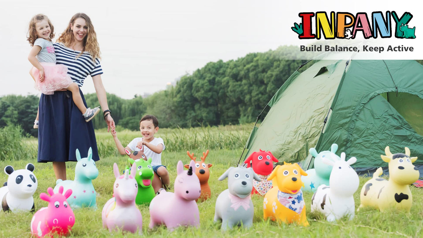 INPANY Bouncy Cow Hopper – Soft Plush Ride-On Toy for Toddlers | Indoor & Outdoor Fun