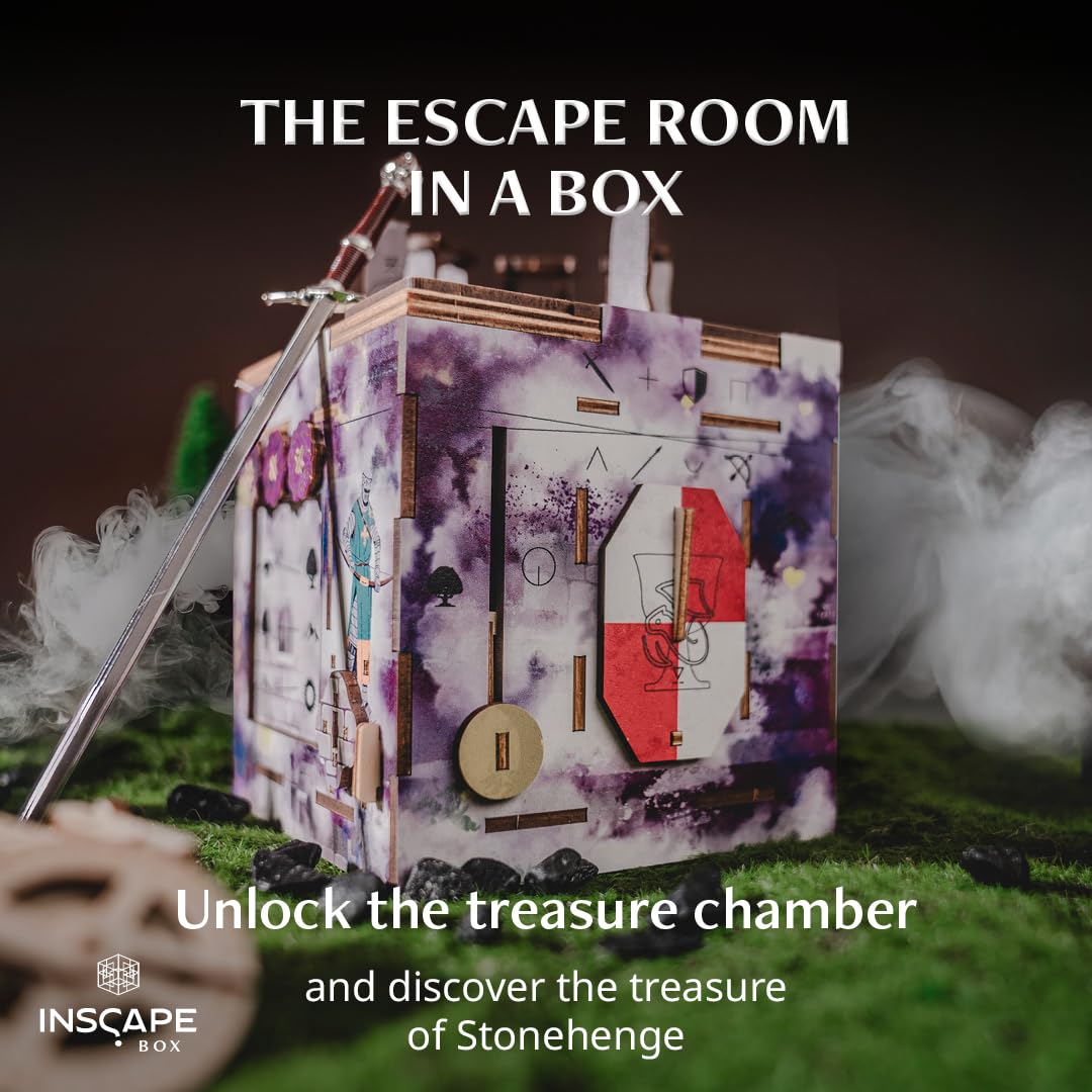 INSCAPE Cluebox Stonehenge Legacy – Interactive Wooden Escape Room Puzzle Box for Adults