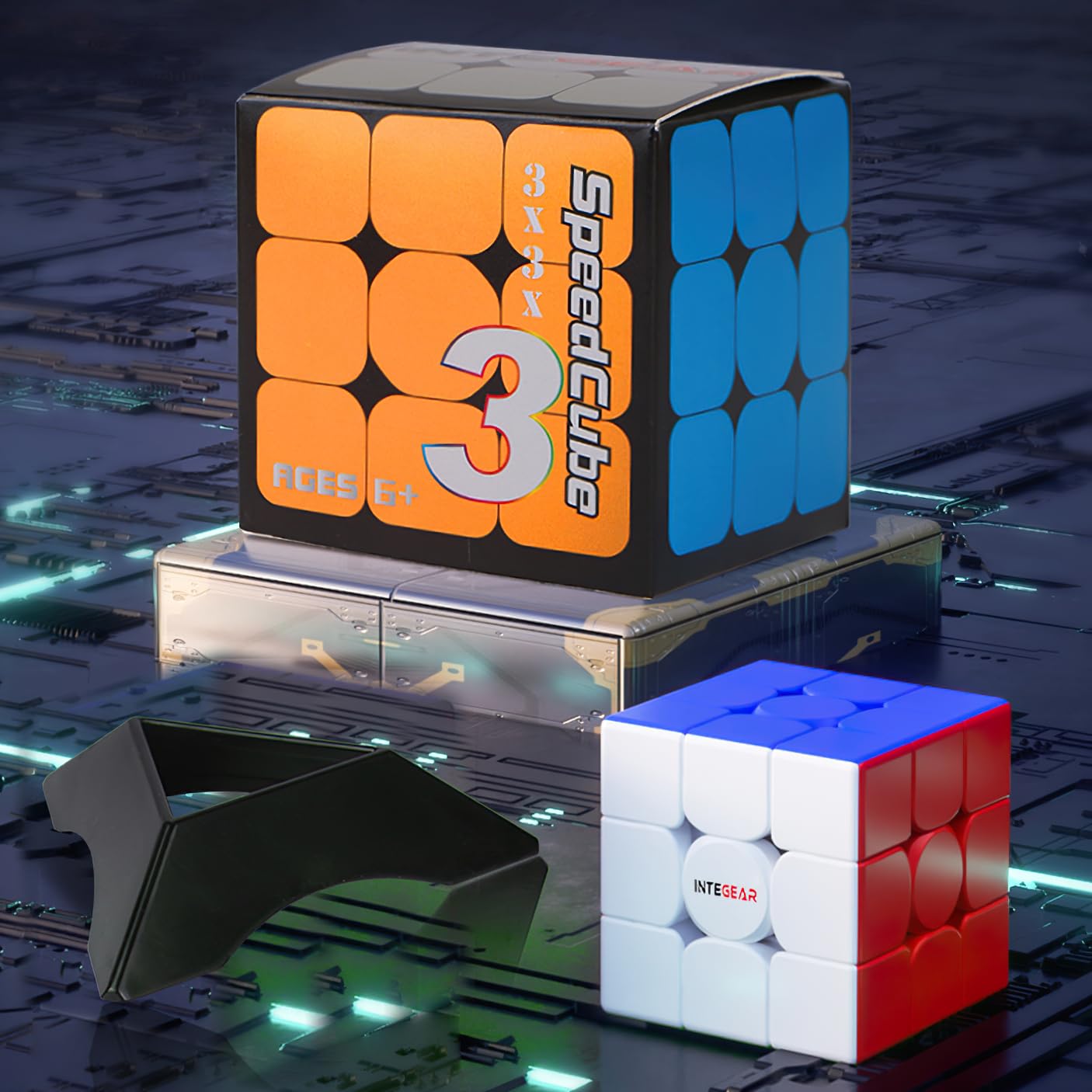 INTEGEAR Full Size 56mm Magnetic Speed Cube – Stickerless 3x3, Easy Turning, Smooth Play