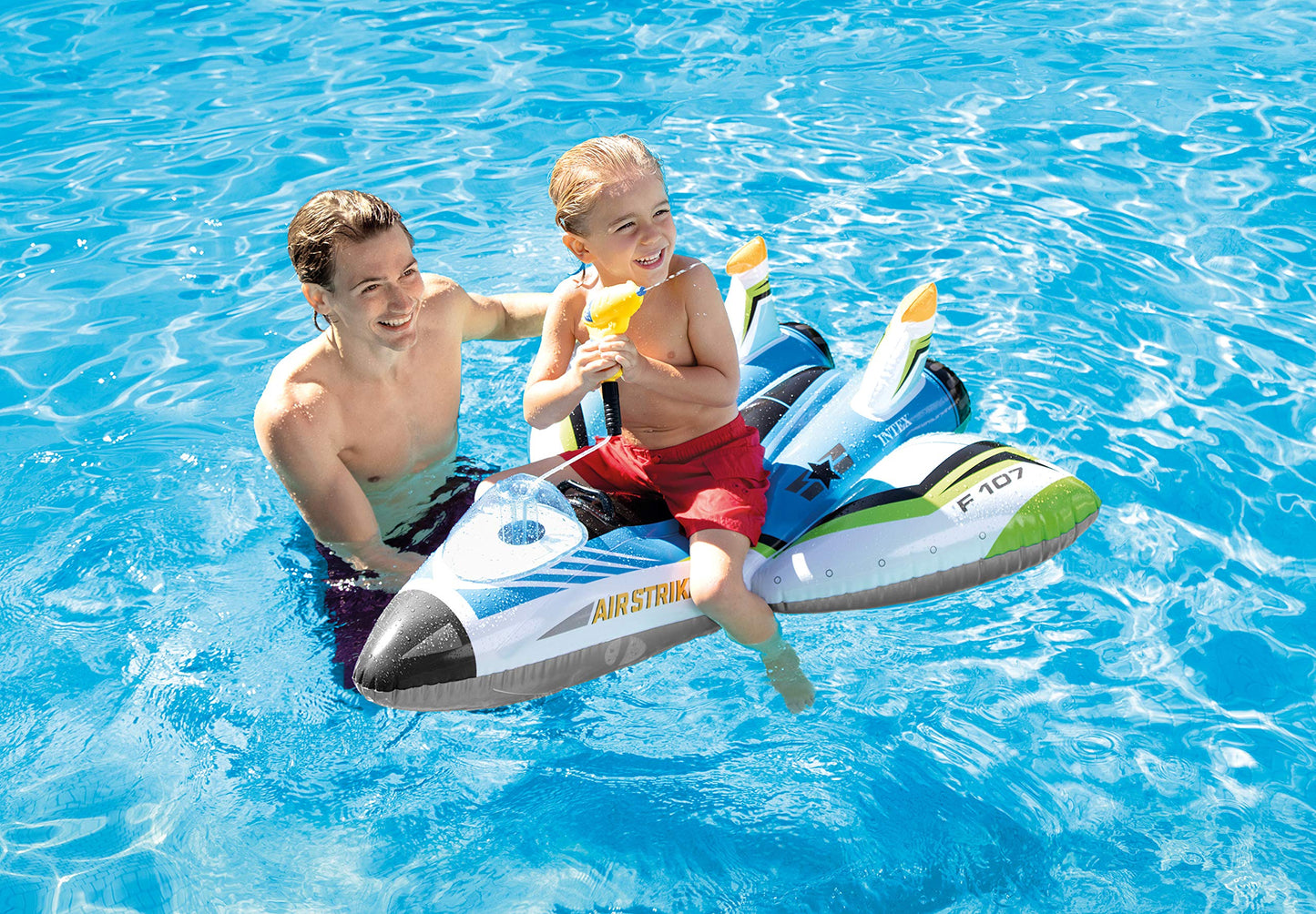Intex Water Gun Plane Inflatable Float – 46x46in Pool Toy, 88 lb Capacity