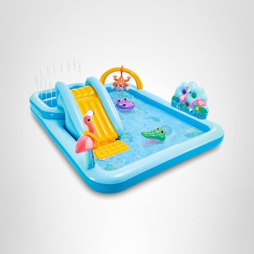 Intex Jungle Adventure Play Center – 96 x 78 x 28 in Kiddie Pool with Slide & Splash Pad