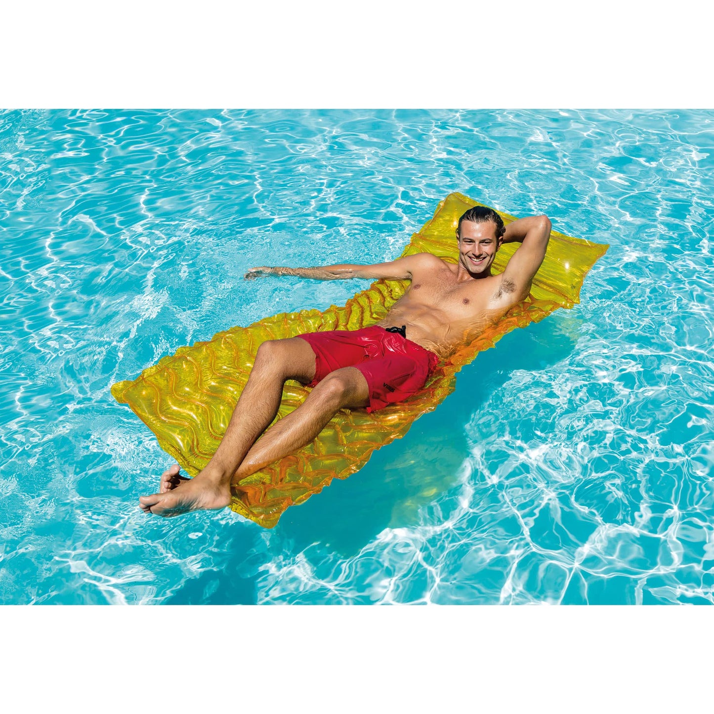 Intex Tote 'N Float Wave Mat - 90 x 34 in Pool Lounger with Built-in Pillow Rest