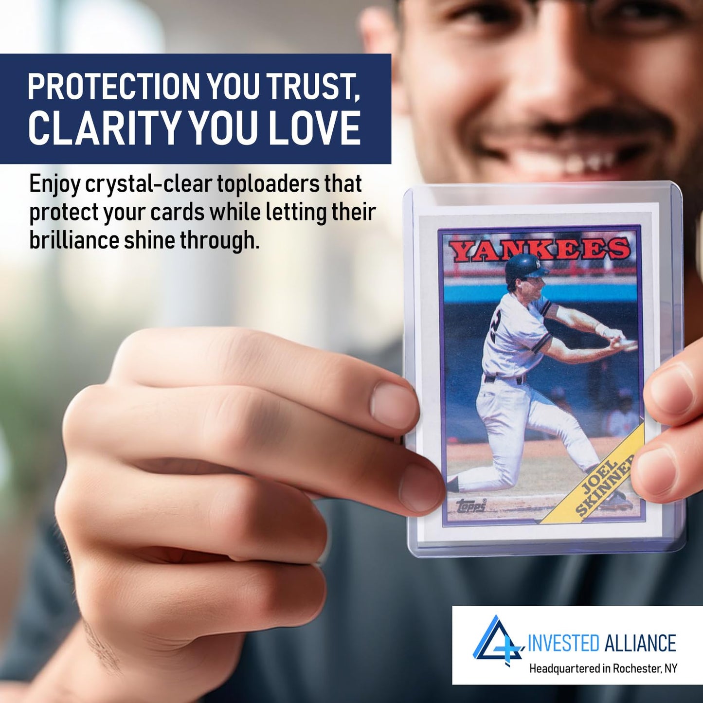 Invested Alliance Premium Top Loaders for Cards – 130pt Thickness, 2.5×3.5” Clear PVC, 100 Pack