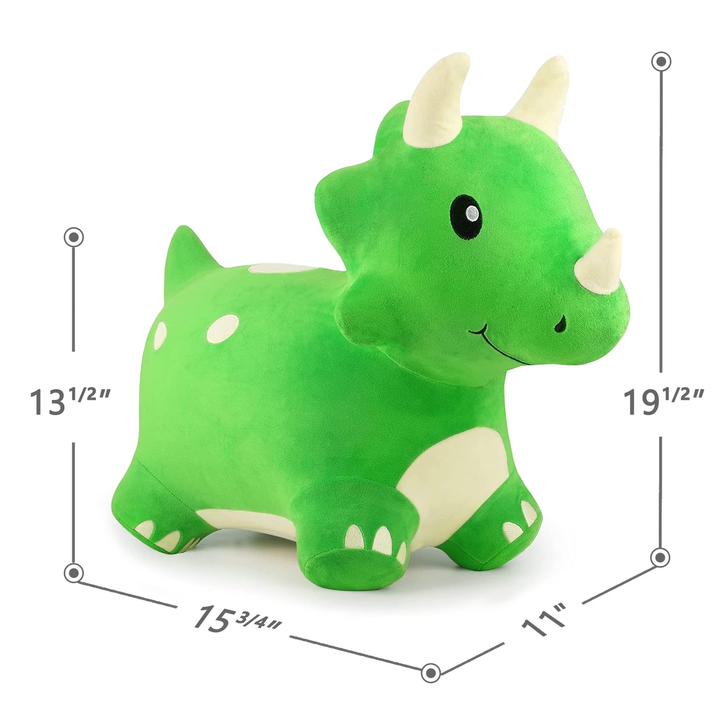 iPlay iLearn Bouncy Pals Dinosaur Hopper — Triceratops Ride-on Toy for Toddlers