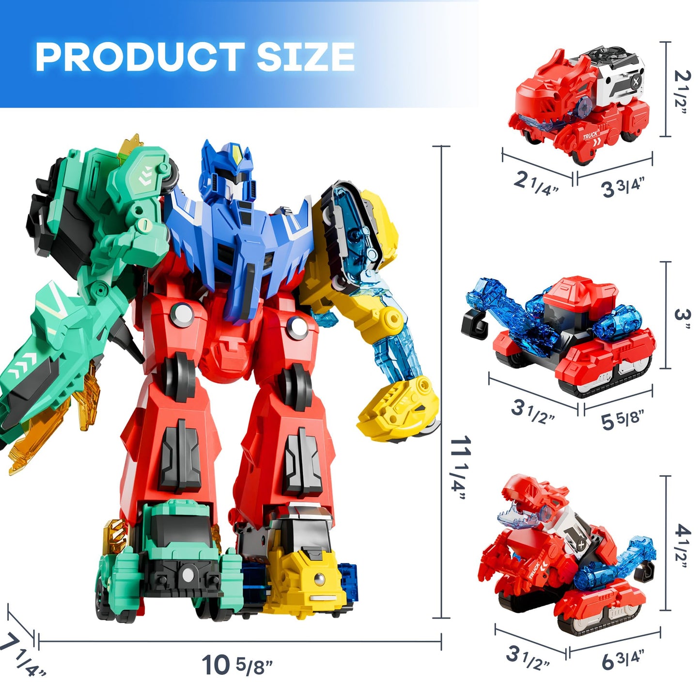 iPlay iLearn Dinosaur Transformer Robot Toy – 6-in-1 Magnetic Dino Cars for STEM Learning (Ages 3-8)