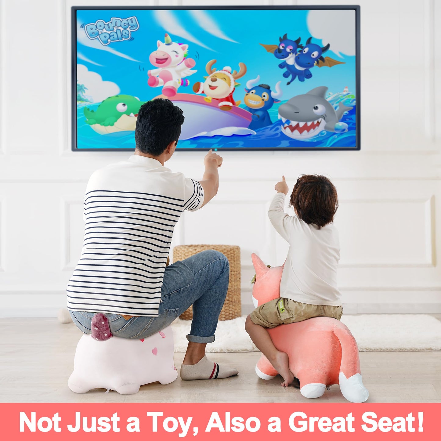 iPlay iLearn Fox Hopper – Plush Fox Ride-On Bouncer for Toddlers (Indoor & Outdoor)