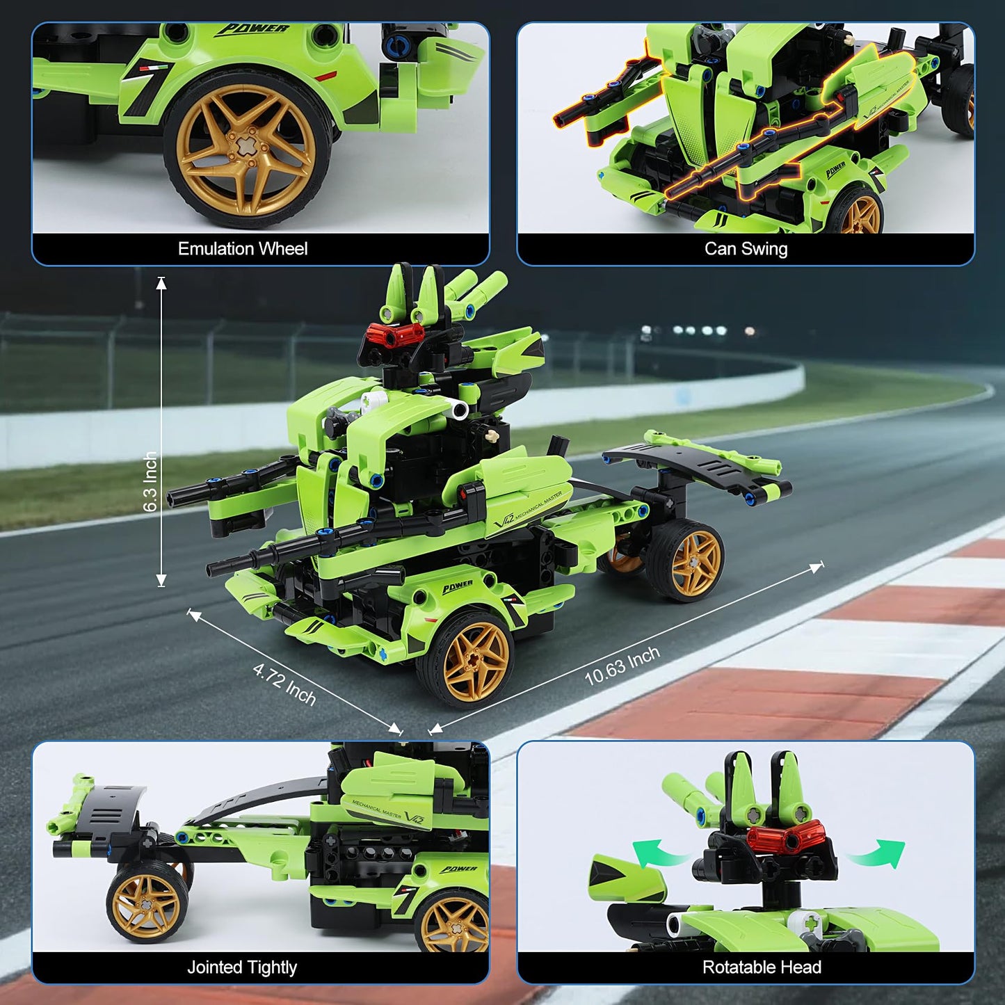 IQKidz 2-in-1 RC Race Car & Robot Building Kit for Kids (Ages 6-12+)