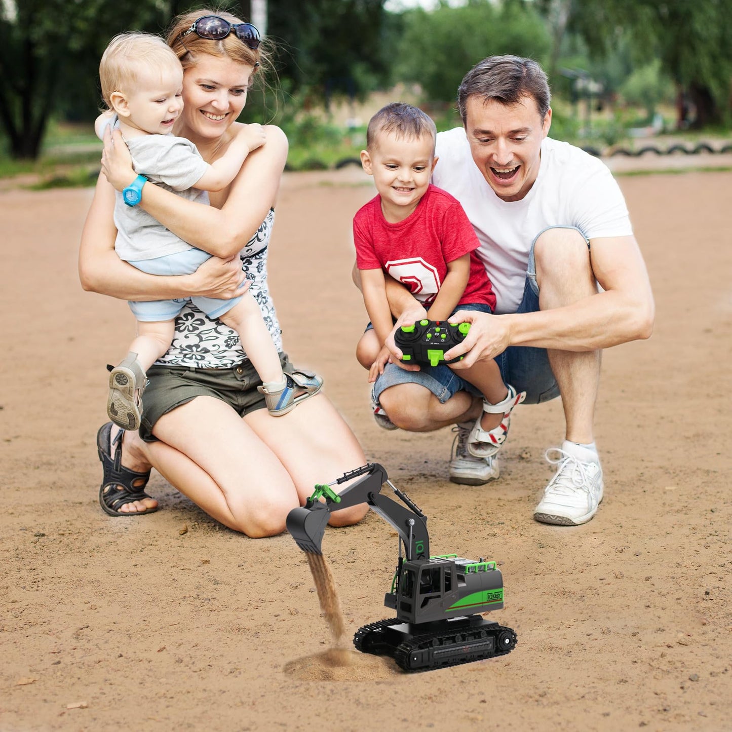 IQKidz Remote Control Excavator Toy – 1/14 RC Digger with Light & Sound, Rechargeable