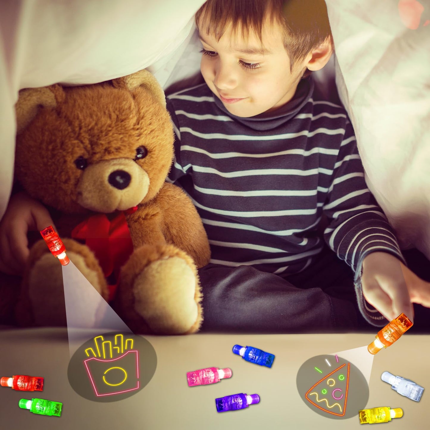 iRugosa hapfyer 24PCS LED Finger Lights – Glow in the Dark Party Favors & Kids Gifts