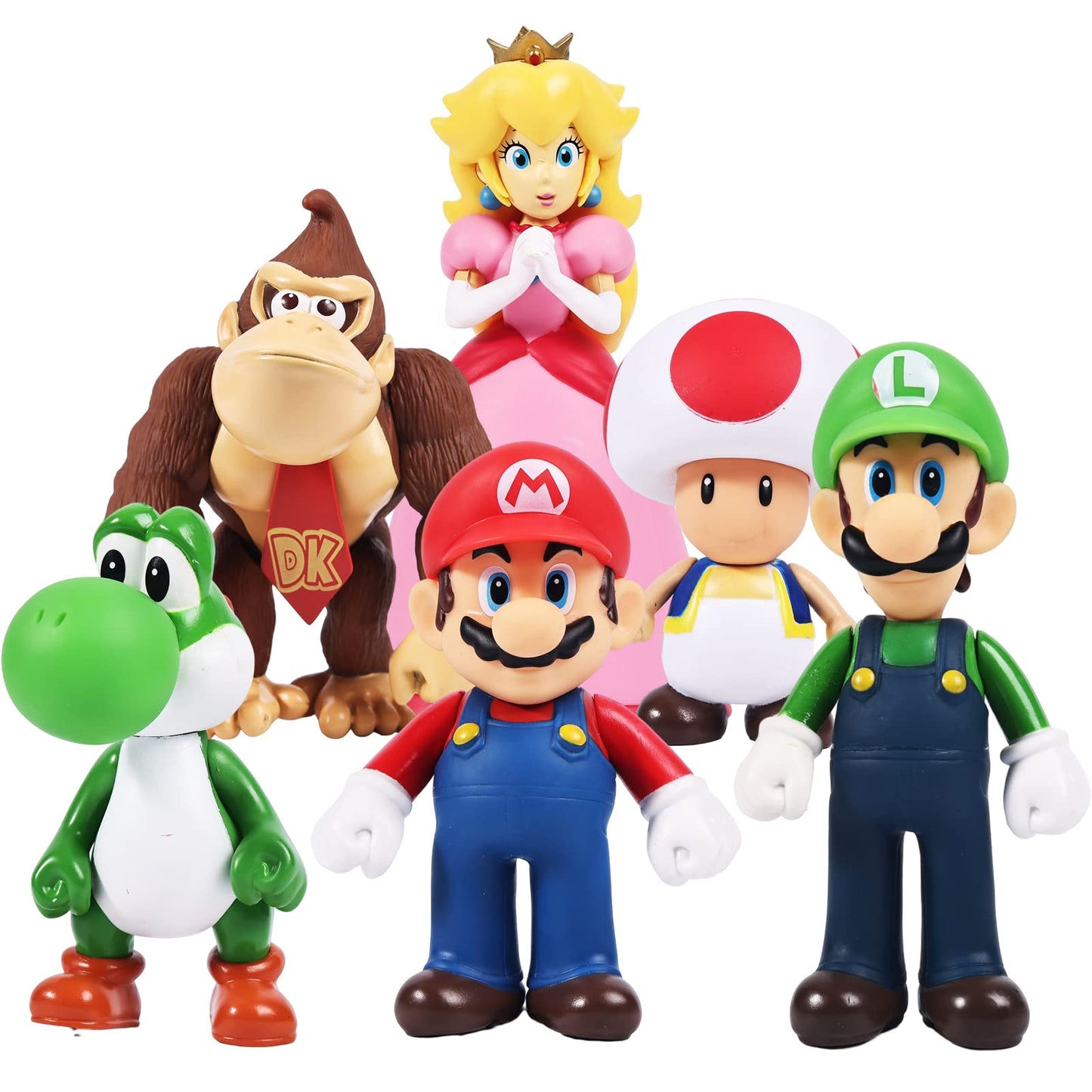 Isaneihas 6-Pack Mario Figures (5 Inch) – Mario, Luigi & Yoshi
