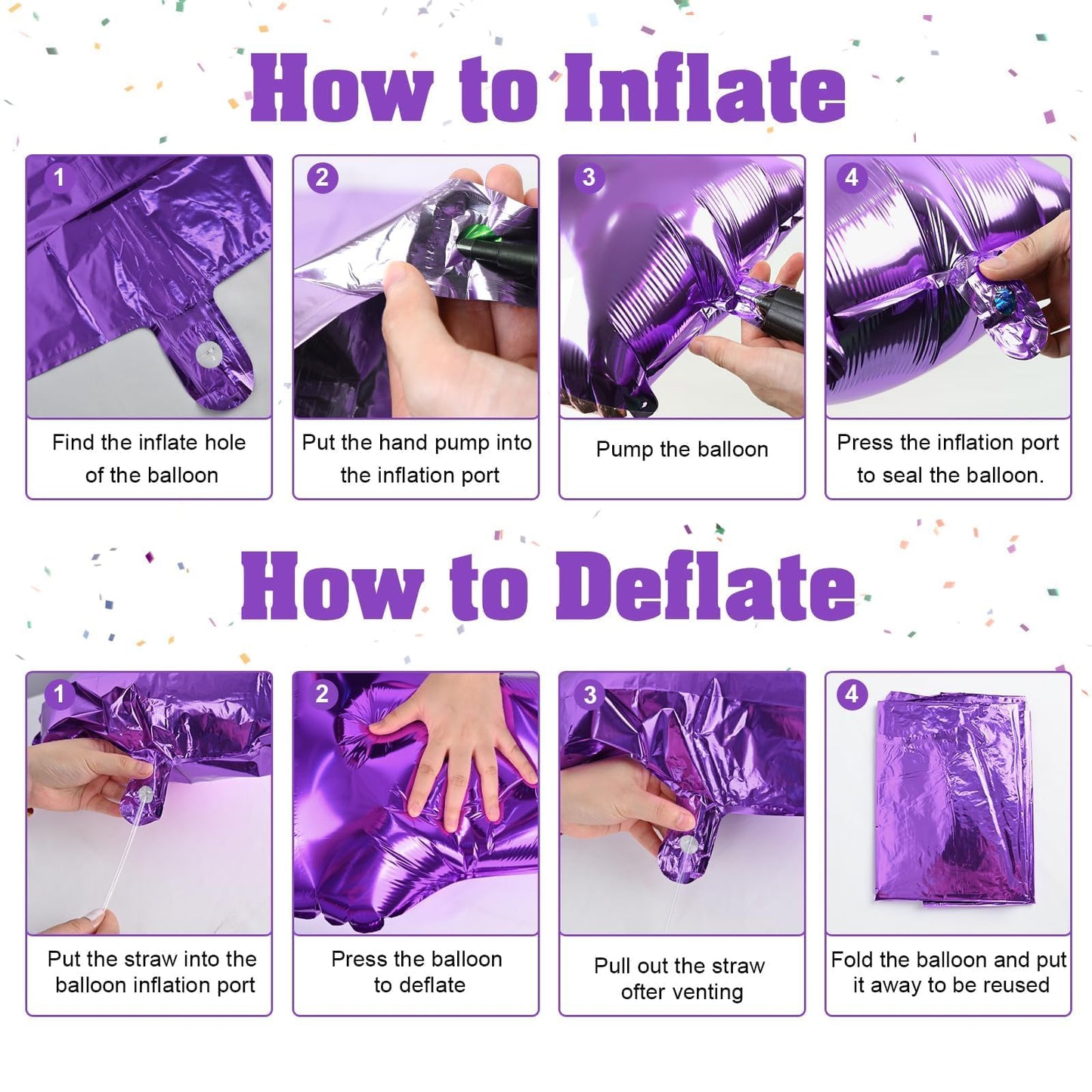 Isndare 40-Inch Purple 8 Balloon – Self-Inflating Foil Number Balloon for Birthdays