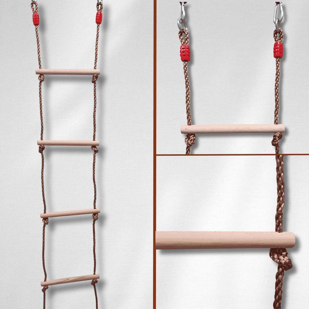 ISOP Swedish Wall Rope Ladder 6.5 ft – Kids Climbing Rope Ladder for Backyard Play