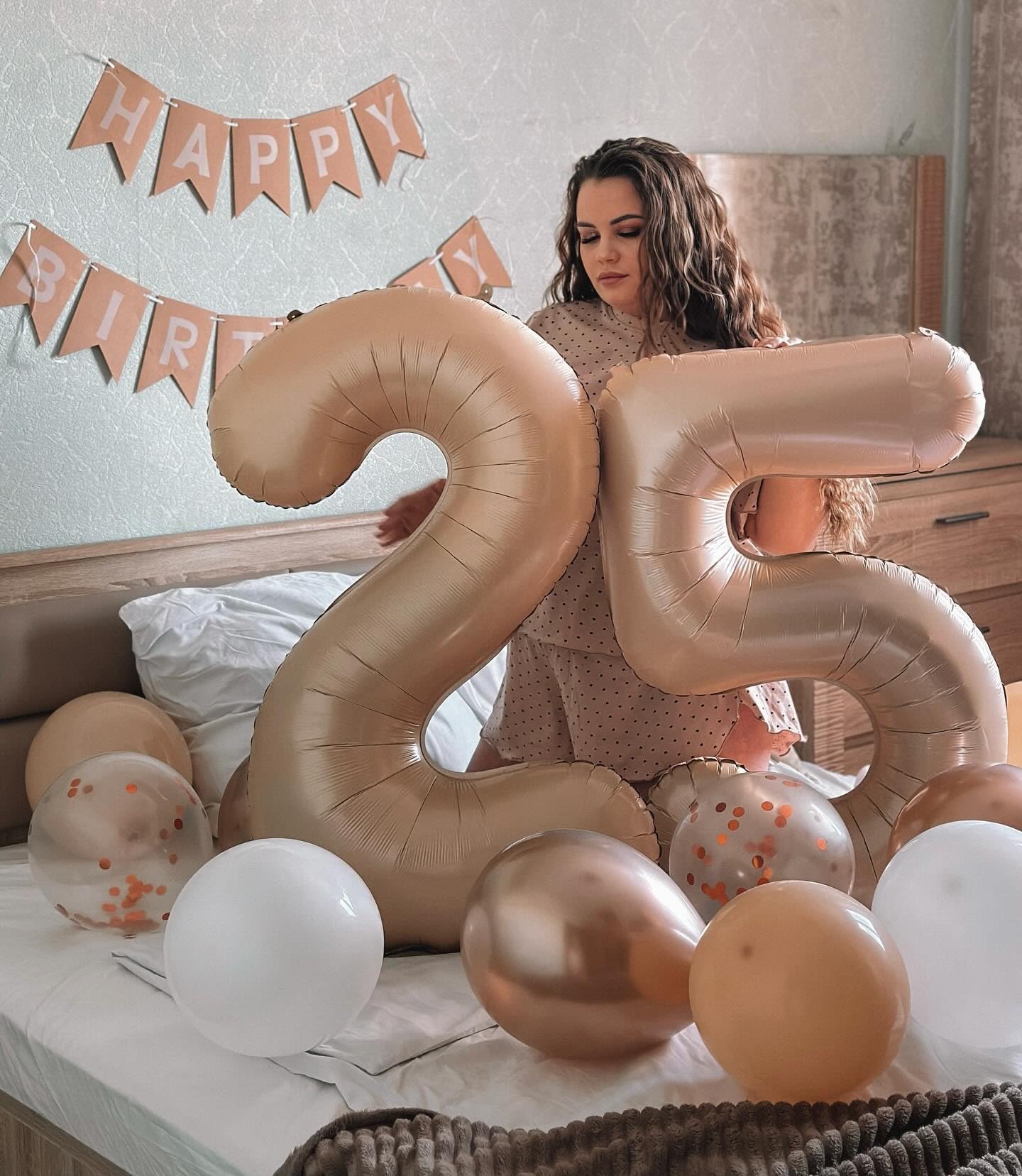 Light Brown 40-Inch Number 3 Balloon | IWERP 3rd Birthday Decor for Boys & Girls