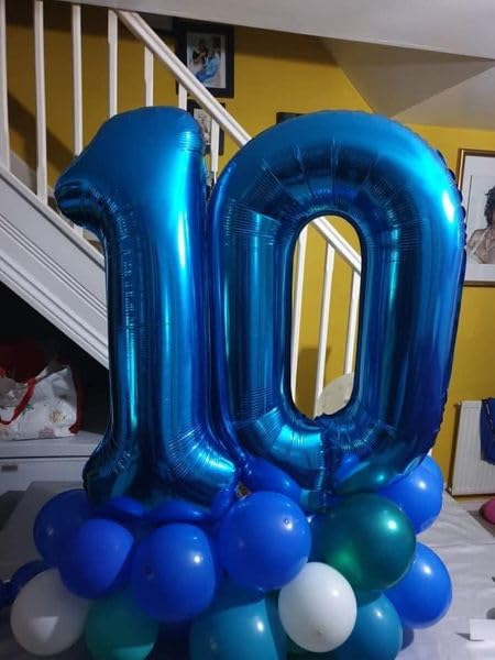 IWERP Navy Blue Number 10 Balloon, 40-Inch | 10th Birthday Party Decor