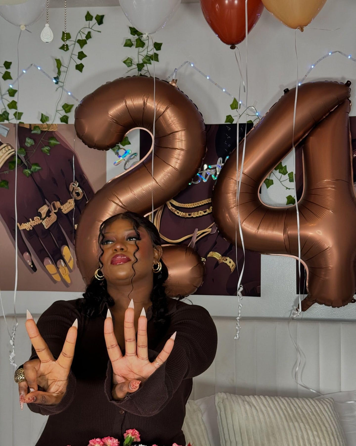 IWERP Coffee Brown Number 1 Balloon - 40-Inch First Birthday Decor for Baby, Boy, or Girl