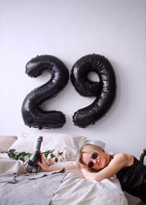 IWERP Black Number 19 Balloon – 40-Inch 19th Birthday Decoration