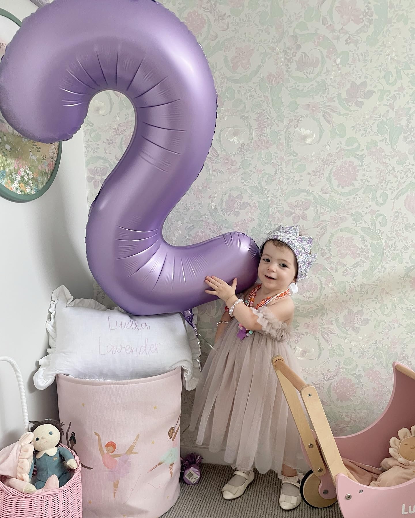 IWERP Lilac Number 1 Balloon – 40-Inch Lavender First Birthday Decoration