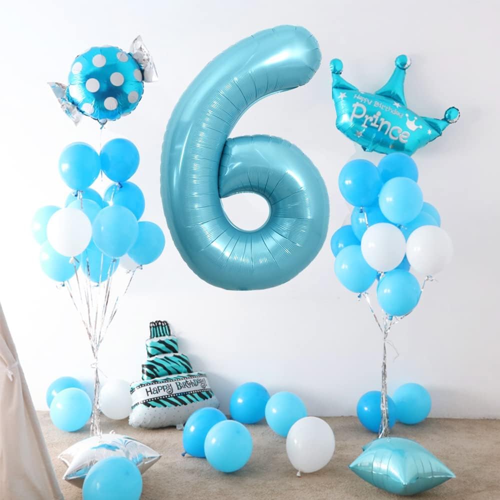 IWERP Pearlescent Blue 40-Inch Number 5 Balloon – 5th Birthday Decorations