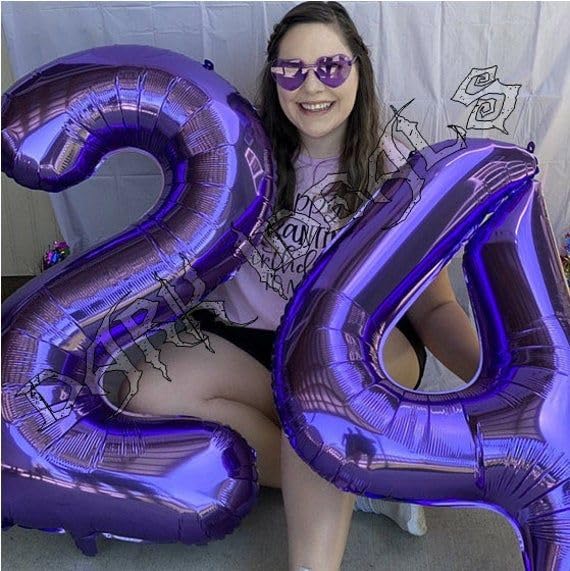 IWERP Purple Number 50 Balloon – 40-Inch 50th Birthday Decoration