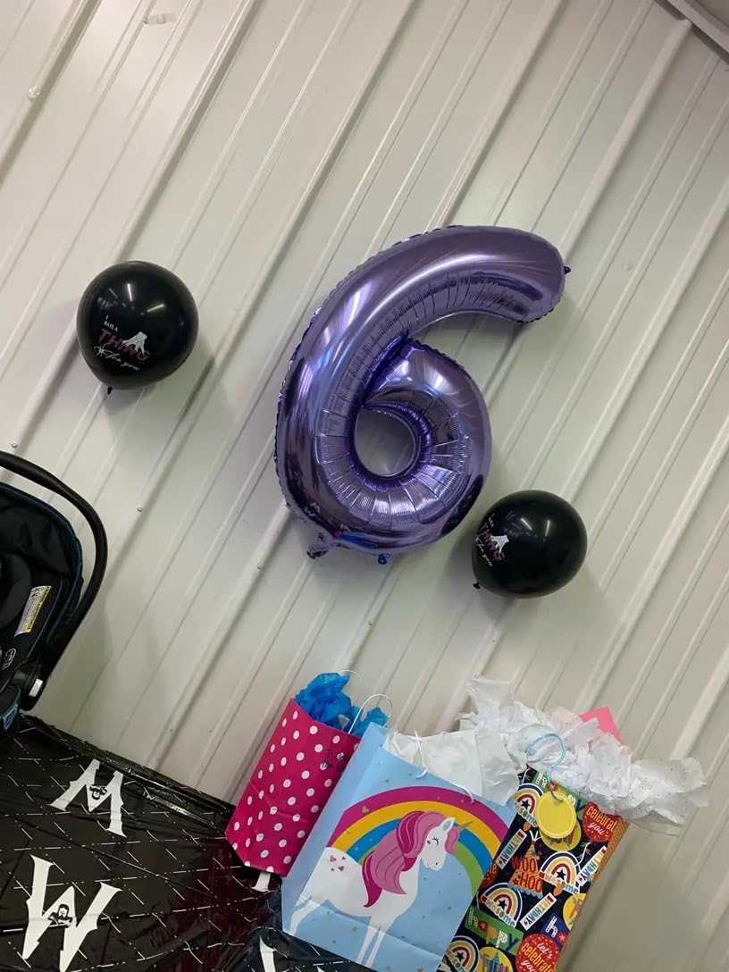 IWERP Purple Number Balloon 40 Inch - 0 Number Balloon for Birthday Decorations, Purple Party Supplies