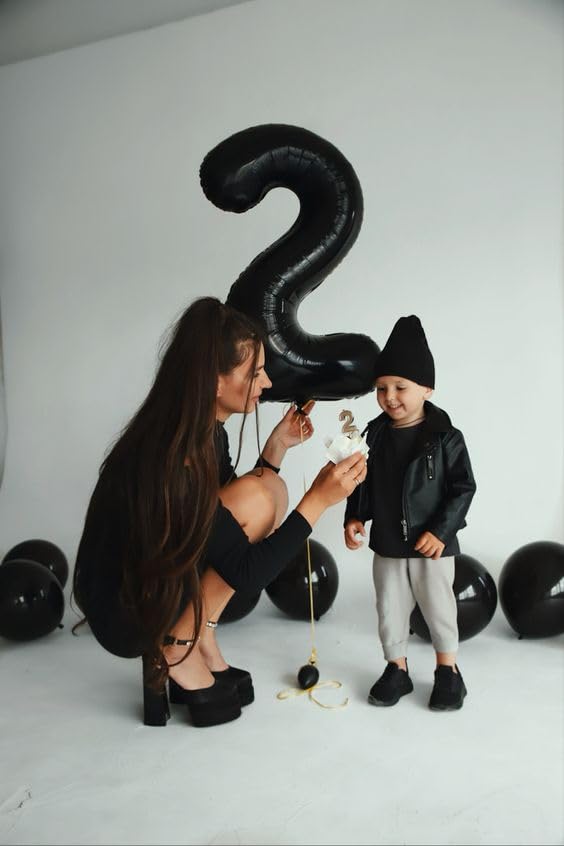 IWERP Black Number 6 Balloon 40 Inch – 6th Birthday Decorations