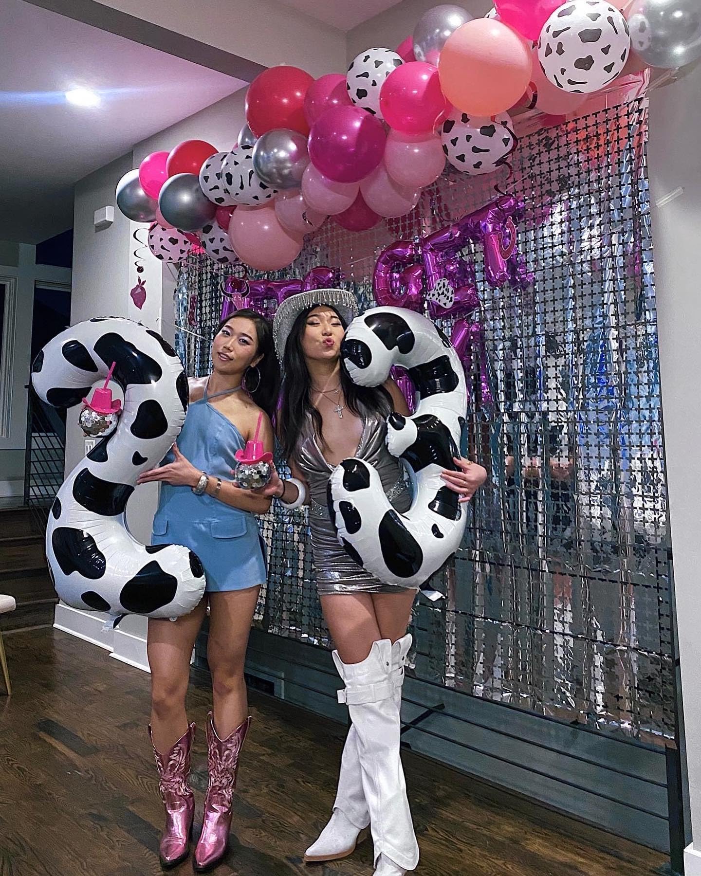 IWERP Cow Print 4 Balloon – 40 Inch Number Balloon for Birthday Party Decorations