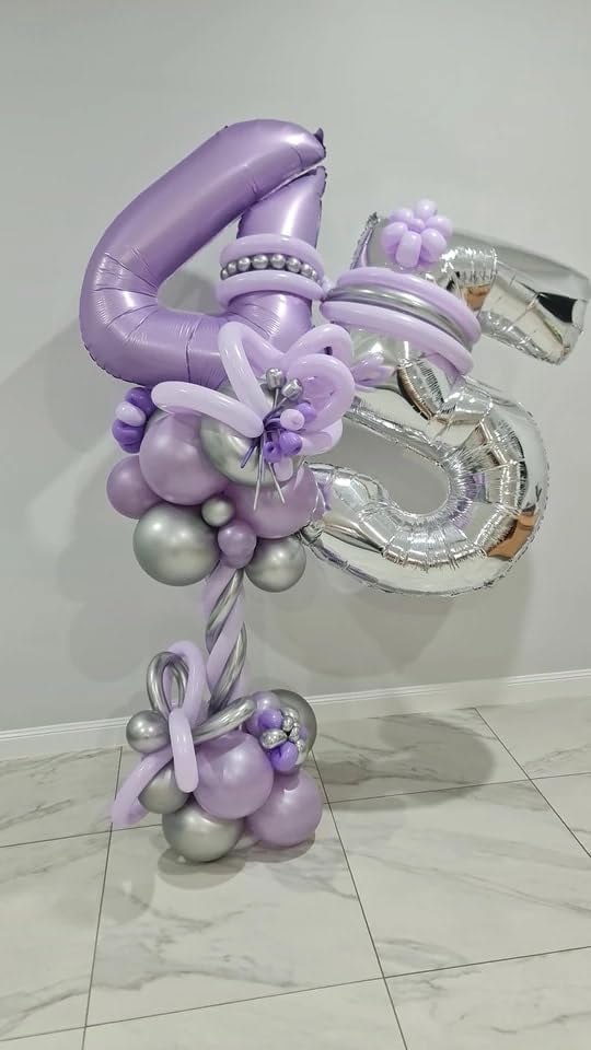 IWERP Lilac Number 9 Balloon 40 Inch – Lavender 9th Birthday Decorations